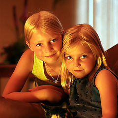 photo "Two sisters and kitten"