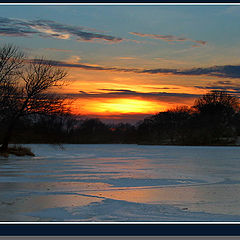 фото "Декабрь, закат на озере"