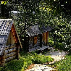 photo "Russian small bath-house,well,secluded nook"