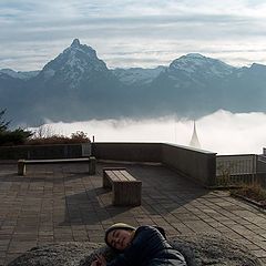 photo "having a nap above the fog"