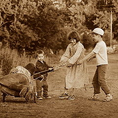 photo "Cheerfully and amicably we pull uncle Vanja home"