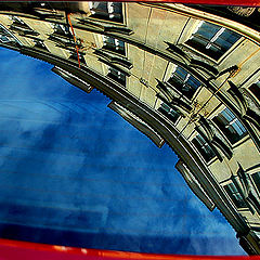 photo "Red AUDI or PRAGUE in reflections"