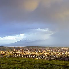 photo "Landscape in sunset light just after raining"