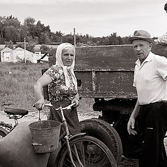 photo "About a tractor, a bicycle and a bucket"