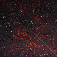 фото "Butterfly Nebula with an airplane"