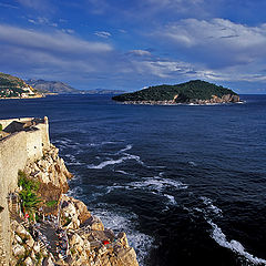 photo "Cup of coffee with a kind on the sea"