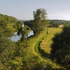 photo "Soft september lanscape with river and road"