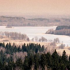 фото "Landscape with frosty lake"