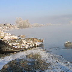 фото "Енисей, Зима, лодка"