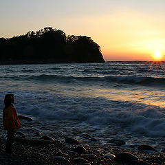 фото "Girl Watching Sunset"