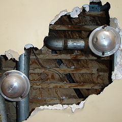 photo "plumbing inside an old wall...."