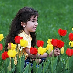 photo "Girl and tulips"