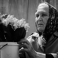 photo "The grandmother with lilies of the valley"