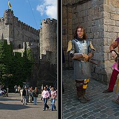 photo "The medieval lock and modern "guard""