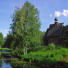 photo "Wooden church near the pond ver.2"