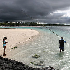 photo "Girl, fisherman and sea."