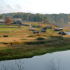 фото "Осеннее утро в Вологодской деревне"