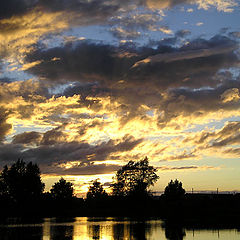 фото "вечер, озеро, облака"