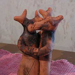 фото "Каргопольская глиняная "обварная" игрушка"