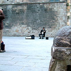 photo "Morning. Musician. Barcelona."