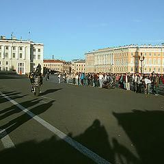 photo "People, shadows and motorcycles..."