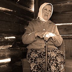 photo "granny with her cat"