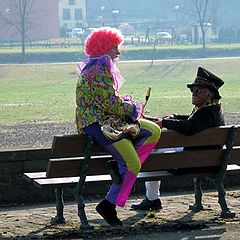 photo "Serious conversation between two clowns"