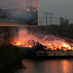 photo "Barge in fire. Extinguish"