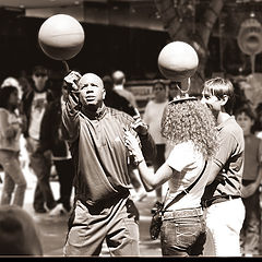 photo "Walk on the street. B&W"