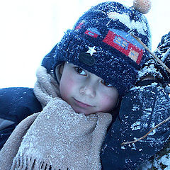 photo "Children's portrait on a background of winter"