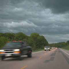 фото "thunderstorm road on Friday evening"