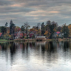 photo "Flat October scenery (landscape) near water."