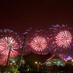 photo "fireworks in "olympiastadion m&#252;nchen""