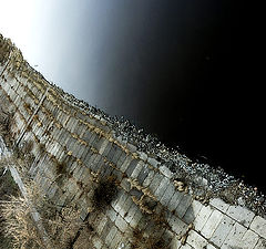 photo "About hateful autumn, cold water and stones at old quay"