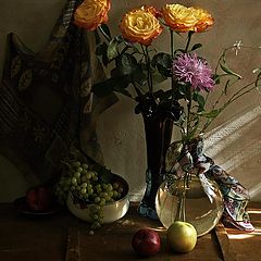 photo "Fruits, Roses, Chrysanthemum"