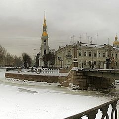 photo "The Red-army bridge and Cathedral of St. Nikolas the mariner"