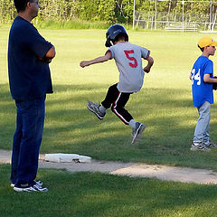 photo "Jumping onto the base"