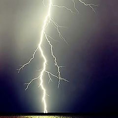 photo "Night, lake, thunder-storm."