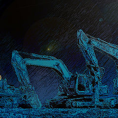 photo "Fly ball lightning at the construction site ..."