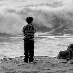 photo "The Boy... the Dog...and the Sea..."