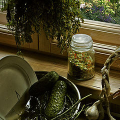 photo "Bowl of freshly-salted cucumbers"