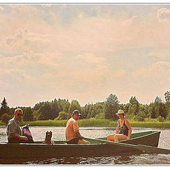 фото "*трое в лодке несщитая собаки*"
