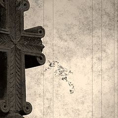 photo "Christ stone - Old movie style grained"