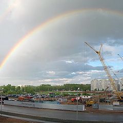 photo "Cranes and rainbow"