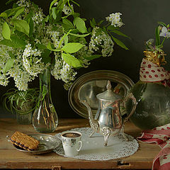 photo "Coffee with chocolate biscuits"