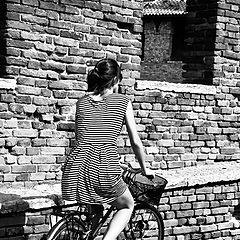 photo "Woman in bicycle"