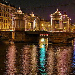 фото "Фонтанка, Цепной мост, ночная радуга ."