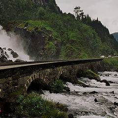 photo "The bridge over a waterfall"