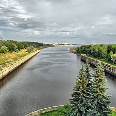 photo "View from the gateway of Rybinsk HPP"