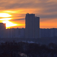 фото "Зимний закат над городом"